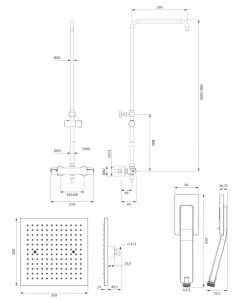 OMNIRES - UNI termostatický sprchový stĺp chróm /CR/ SYSY11/N/6CR
