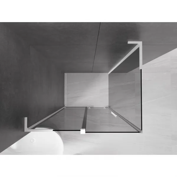 MEXEN/S - Velar L sprchovací kút, posuvné dvere 100 x 85, grafit, biela 871-100-085-43-20