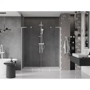 MEXEN/S - Velar L Duo posuvné sprchové dvere 200, transparent, biela 871-200-003-02-20