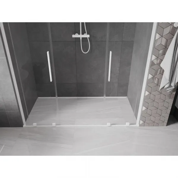 MEXEN/S - Velar L Duo posuvné sprchové dvere 170, transparent, biela 871-170-003-02-20