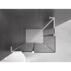 MEXEN/S - Velar L Duo sprchovací kút, posuvné dvere 90 x 80, grafit, biela 871-090-080-02-43-20