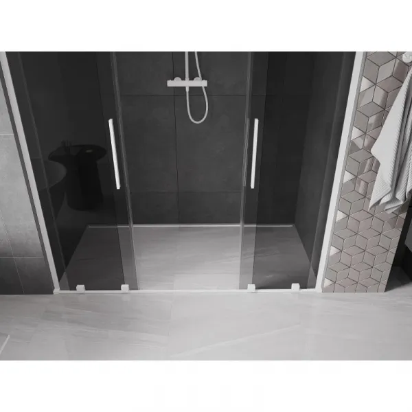MEXEN/S - Velar L Duo posuvné sprchové dvere 170, grafit, biela 871-170-003-42-20