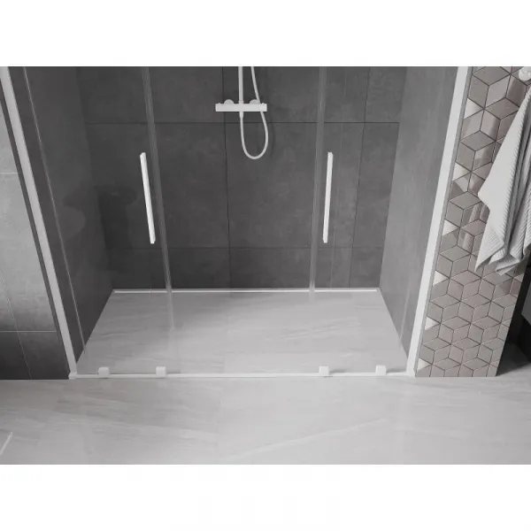 MEXEN/S - Velar L Duo posuvné sprchové dvere 200, transparent, biela 871-200-003-02-20