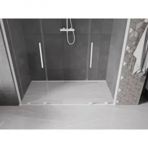 MEXEN/S - Velar L Duo posuvné sprchové dvere 200, transparent, biela 871-200-003-02-20