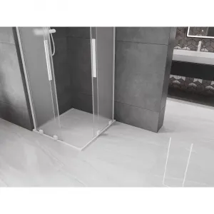 MEXEN/S - Velar L Duo sprchovací kút, posuvné dvere 100 x 100, dekor, biela 871-100-100-02-33-20