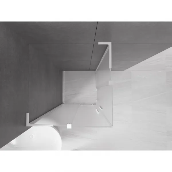 MEXEN/S - Velar L Duo sprchovací kút, posuvné dvere 100 x 100, dekor, biela 871-100-100-02-33-20