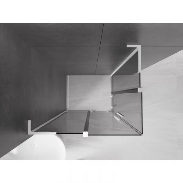 MEXEN/S - Velar L Duo sprchovací kút, posuvné dvere 100 x 90, grafit, biela 871-100-090-02-43-20