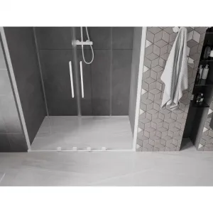 MEXEN/S - Velar L Duo posuvné sprchové dvere 150, transparent, biela 871-150-003-02-20