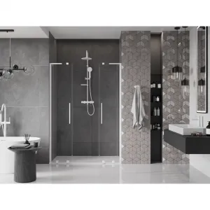 MEXEN/S - Velar L Duo posuvné sprchové dvere 150, transparent, biela 871-150-003-02-20