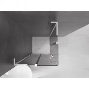 MEXEN/S - Velar L Duo sprchovací kút, posuvné dvere 90 x 90, grafit, biela 871-090-090-02-43-20