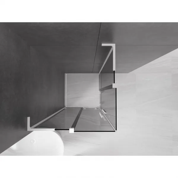 MEXEN/S - Velar L Duo sprchovací kút, posuvné dvere 80 x 80, grafit, biela 871-080-080-02-43-20