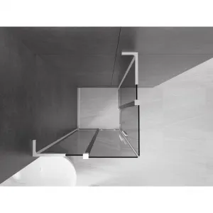 MEXEN/S - Velar L Duo sprchovací kút, posuvné dvere 80 x 80, grafit, biela 871-080-080-02-43-20