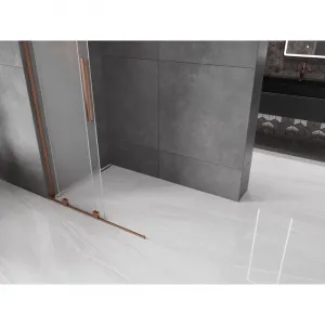 MEXEN/S - Velar L Sprchová zástena posuvná Walk-in 120 x 200, dekor 8 mm, ružové zlato 871-120-003-33-60