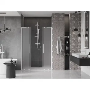 MEXEN/S - Velar L Duo posuvné sprchové dvere 150, dekor, biela 871-150-003-32-20