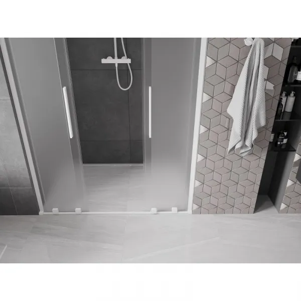 MEXEN/S - Velar L Duo posuvné sprchové dvere 150, dekor, biela 871-150-003-32-20