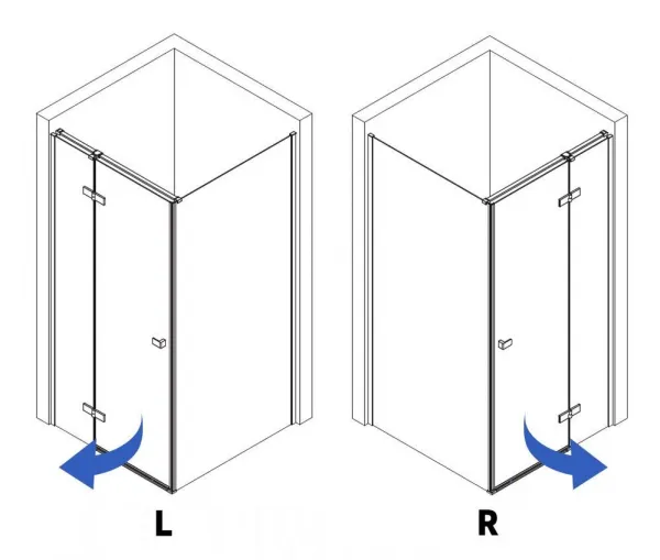 REA/S - Sprchovací kút Atlas 80x80 Chrome vpravo KPL-K4363