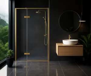 REA/S - Sprchové dvere Atlas 80 Brush Gold vpravo KPL-K4673
