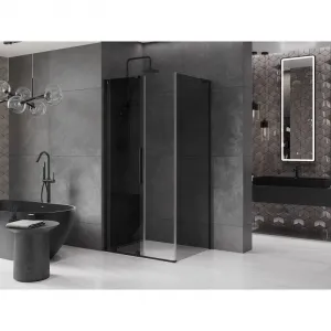 MEXEN/S - Velar L sprchovací kút, posuvné dvere 100 x 70, grafit, čierna 871-100-070-43-70