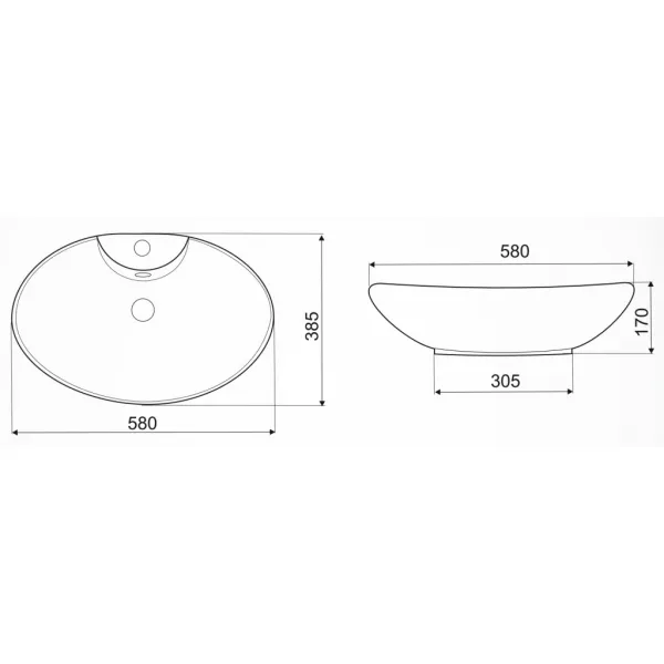 KERRA - Umývadlo na dosku KR-139 MARBLE BL/G (čiernozlaté) 5907548118424