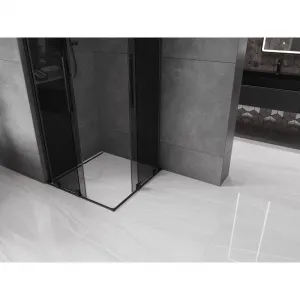 MEXEN/S - Velar L Duo sprchovací kút, posuvné dvere 90 x 90, grafit, čierna 871-090-090-02-43-70