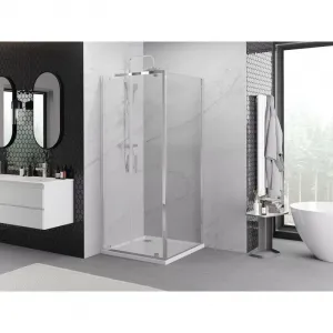 MEXEN/S - Exo sprchovací kút dvere krídlové 100 x 100, transparent, chróm 8182-100-100-01-00
