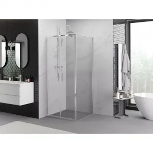 MEXEN/S - Exo sprchovací kút dvere krídlové 100 x 100, transparent, chróm 8182-100-100-01-00