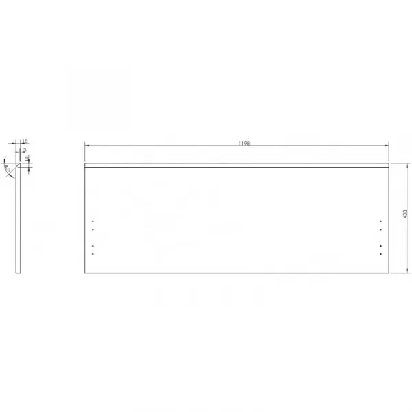 MEXEN - Orio čelo pre kúpeľňovú skrinku 120 x 43,5, grafit mat 91A10-1200-470-1-66