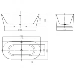 Mexen Oval Slim 170 x 80 cm 52661708000-60