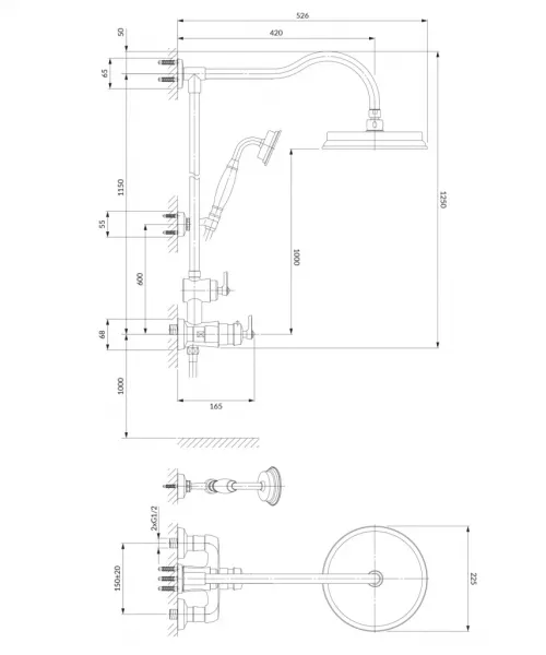 OMNIRES - ARMANCE termostatický sprchový stĺp chróm /CR/ AM5244/6CR