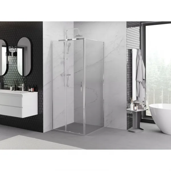 MEXEN/S - Exo sprchovací kút, posuvné dvere 95 x 70, transparent, chróm 8151-095-070-01-00