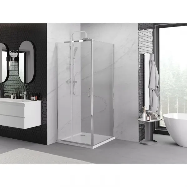 MEXEN/S - Exo sprchovací kút, posuvné dvere 95 x 70, transparent, chróm 8151-095-070-01-00