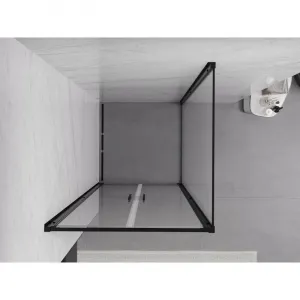 MEXEN/S - Exo sprchovací kút dvere krídlové 90 x 90, transparent, čierna 814-090-090-70-00