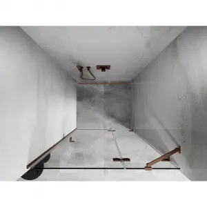 MEXEN/S - Lunar sprchové dvere krídlové pravá 80, transparent, meď kartáčovaná 834-080-000-65-00-P