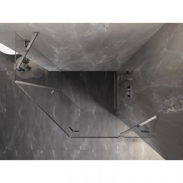 MEXEN/S - Lunar sprchovací kút päťboký krídlový pravá 100 x 80, transparent, chróm 831-100P-080L-01-00-P