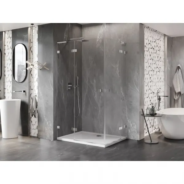 MEXEN/S - Lunar L Duo sprchovací kút dvere krídlové 110 x 90, transparent, chróm 834L-110L-090P-01-00