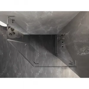 MEXEN/S - Lunar L sprchový kút päťboký krídlový pravá 100 x 90, transparent, chróm 831L-100P-090L-01-00-P