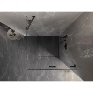 MEXEN/S - Lunar-F sprchovací kút skladacie dvere pravá 70 x 70, transparent, grafit kartáčovaná 836-070-070-66-00-P
