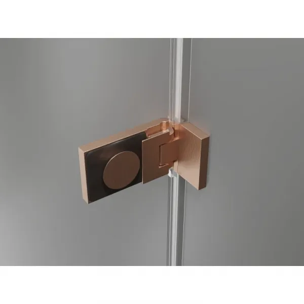 MEXEN/S - Lunar-F sprchovací kút skladacie dvere pravá 80 x 80, transparent, měď kartáčovaná 836-080-080-65-00-P