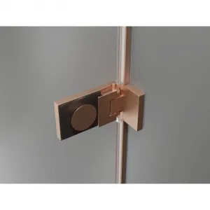 MEXEN/S - Lunar-F sprchovací kút skladacie dvere pravá 80 x 80, transparent, měď kartáčovaná 836-080-080-65-00-P
