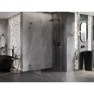 MEXEN/S - Lunar-F L sprchový kút skladacie dvere pravá 90 x 70, transparent, grafit kartáčovaná 836L-090-070-66-00-P