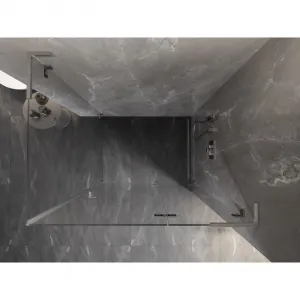 MEXEN/S - Lunar L sprchový kút dvere krídlové pravá 100 x 70, transparent, nikel kartáčovaný 834L-100-070-97-00-P