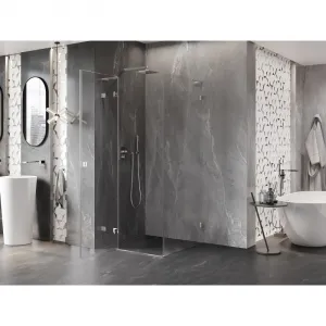 MEXEN/S - Lunar L sprchový kút dvere krídlové ľavá 90 x 90, transparent, chróm 834L-090-090-01-00-L
