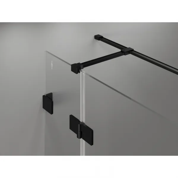 MEXEN/S - Lunar T sprchovací kút dvere krídlové pravá 135 x 90, transparent, čierna 834T-135-090-70-00-P