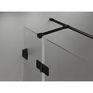 MEXEN/S - Lunar T sprchovací kút dvere krídlové pravá 135 x 90, transparent, čierna 834T-135-090-70-00-P