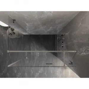 MEXEN/S - Lunar T sprchovací kút dvere krídlové pravá 115 x 70, transparent, nikel kartáčovaný 834T-115-070-97-00-P