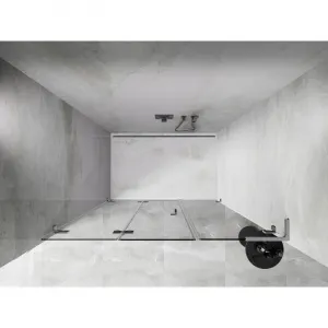 MEXEN/S - Lunar-F L skladacie sprchové dvere ľavé 125, transparent, chróm 836SL-125-050-01-00-L