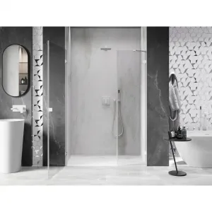MEXEN/S - Lunar-B sprchové dvere krídlové ľavé 110, transparent, biela 832S-110-050-20-00-L