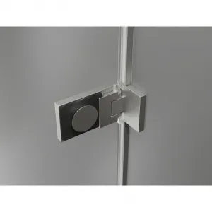 MEXEN/S - Lunar-F sprchovací kút skladacie dvere pravá 90 x 70, transparent, nikel kartáčovaný 836-090-070-97-00-P