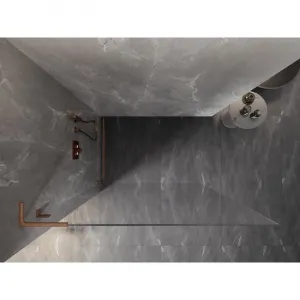 MEXEN/S - Lunar L Sprchová zástena WALK-IN ľavá 90 x 200, transparent 8 mm, meď kartáčovaná 830L-090-000-65-00-L
