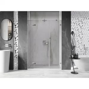 MEXEN/S - Lunar sprchové dvere krídlové ľavé 155, transparent, chróm 834S-155-050-01-00-L